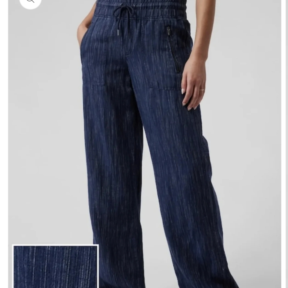 Athleta Navy Blue Wide-Leg Pants